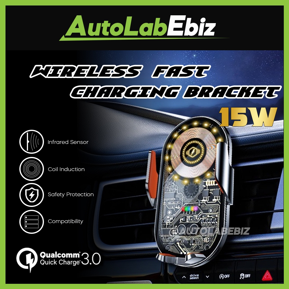 Car Wireless Fast Charging Bracket 360° Rotation Auto Air Vent Phone ...