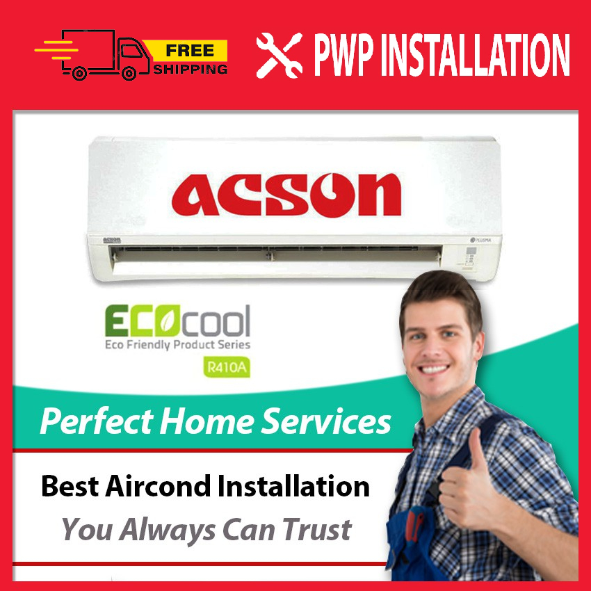 Acson New 1.0HP, 1.5HP, 2.0HP, 2.5HP S-Series Non-Inverter Eco Cool (A3WM10N) Aircond Airconditioner