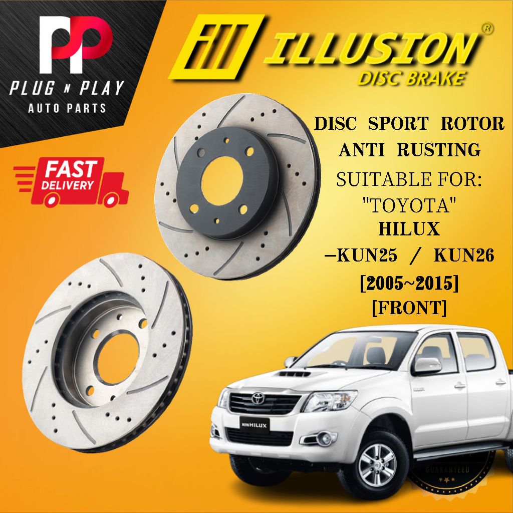 ILLUSION TOYOTA HILUX KUN25 KUN26 (2005-2015) FRONT DISC SPORT BRAKE ...