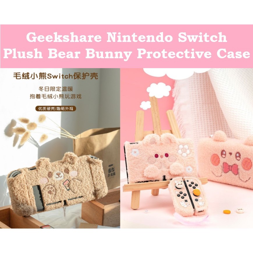 Geekshare Nintendo Switch Plush Bear Bunny Protective Case V2 OLED ...