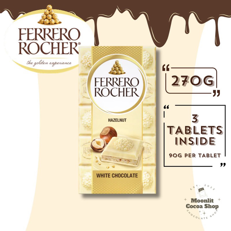 Ferrero Rocher Chocolate Bar White Chocolate 270g (3 tablets inside