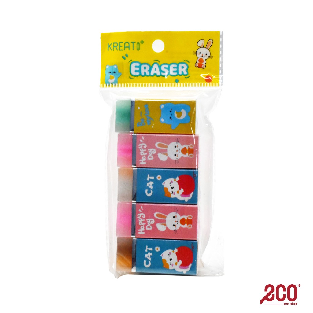 Kreati Cartoon Eraser Set (5pcs/pack) Shopee Malaysia