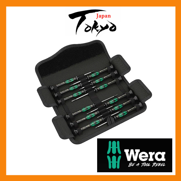 Wera 05073675001 Kraftform Micro 12 Universal 1 Screwdriver Set, Electronic  Applications, Pouch, 12pcs