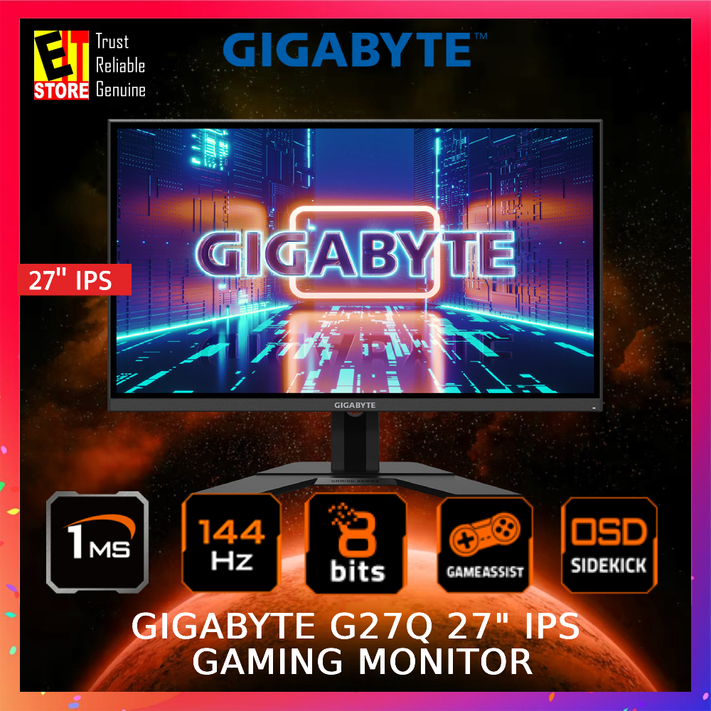 GIGABYTE MONITOR G27Q 27" IPS QHD HDR400 1ms 144HZ BUILTIN SPEAKER