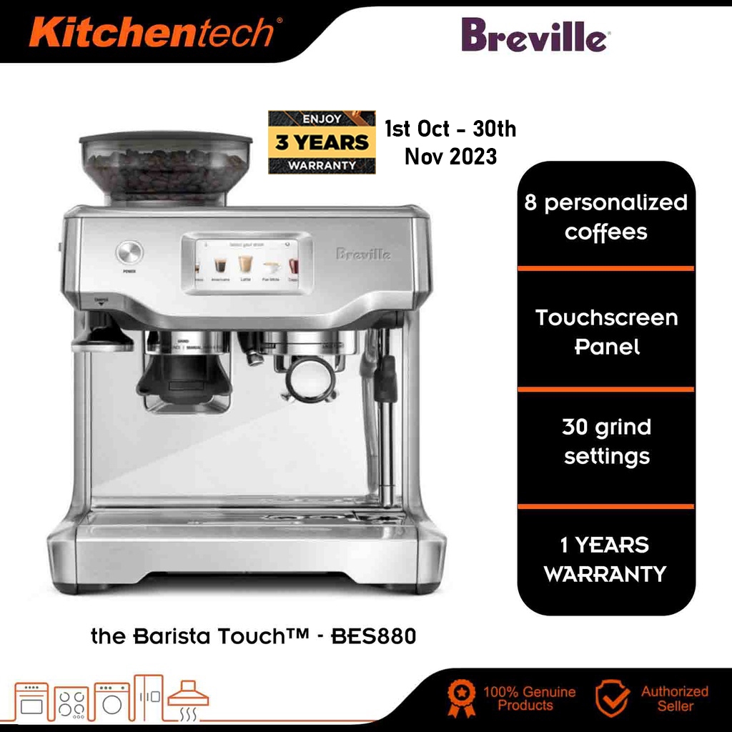 Breville The Barista Touch BES880 Automatic Coffee Machine with Touchscreen Panel Shopee Malaysia