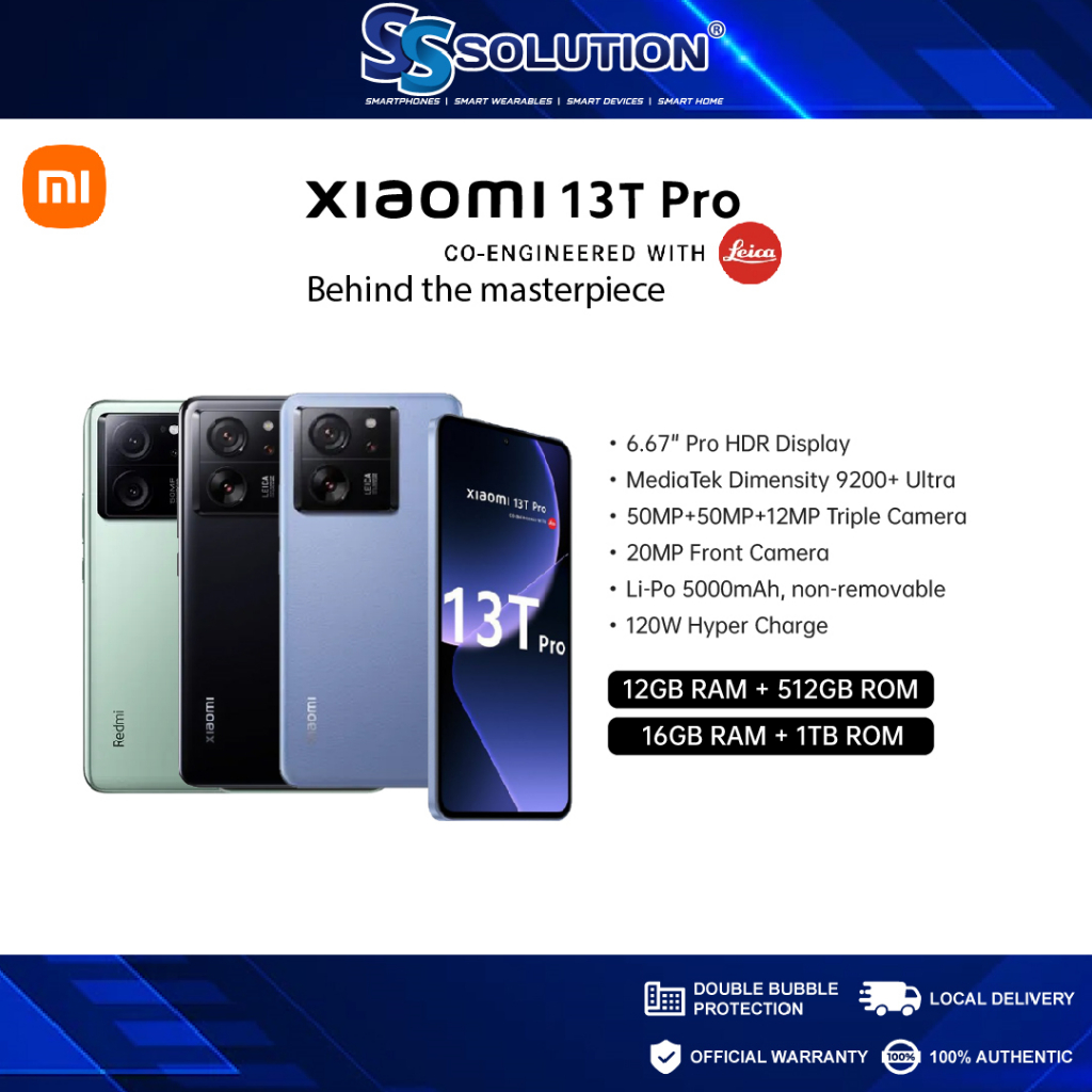 Xiaomi 13T Pro 1TB 16GB Ram (FACTORY UNLOCKED) 6.67 144Hz 50MP (Global)
