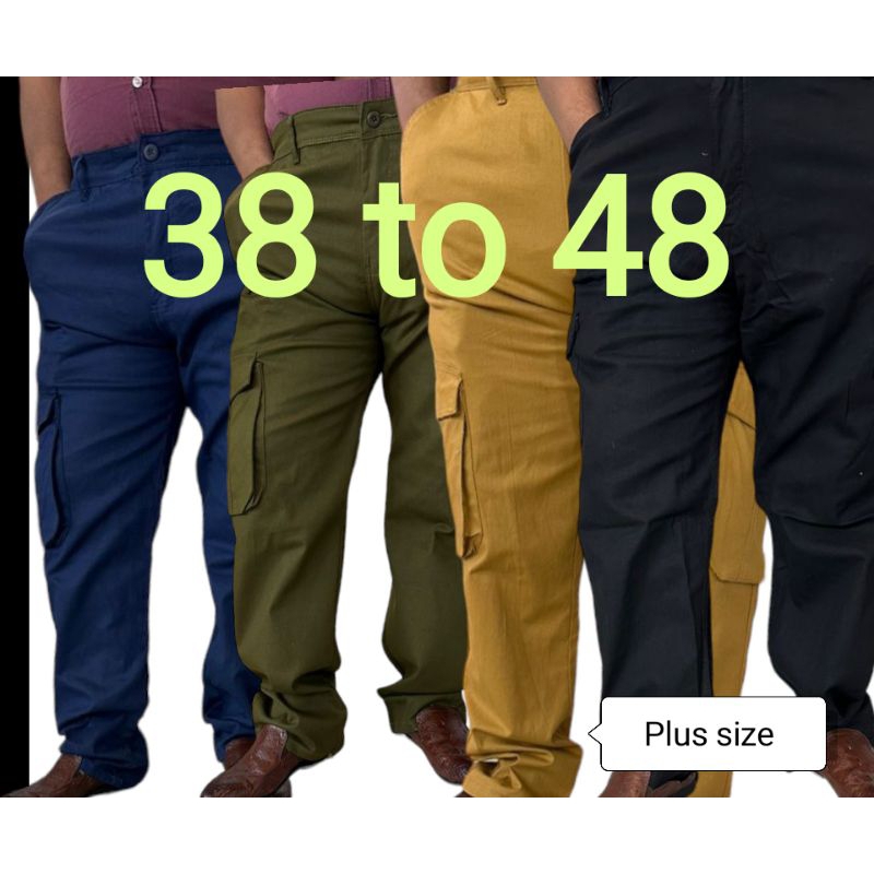 [Plus size]Cargo Pants Men Big Size Seluar Cargo Lelaki Straight Cut
