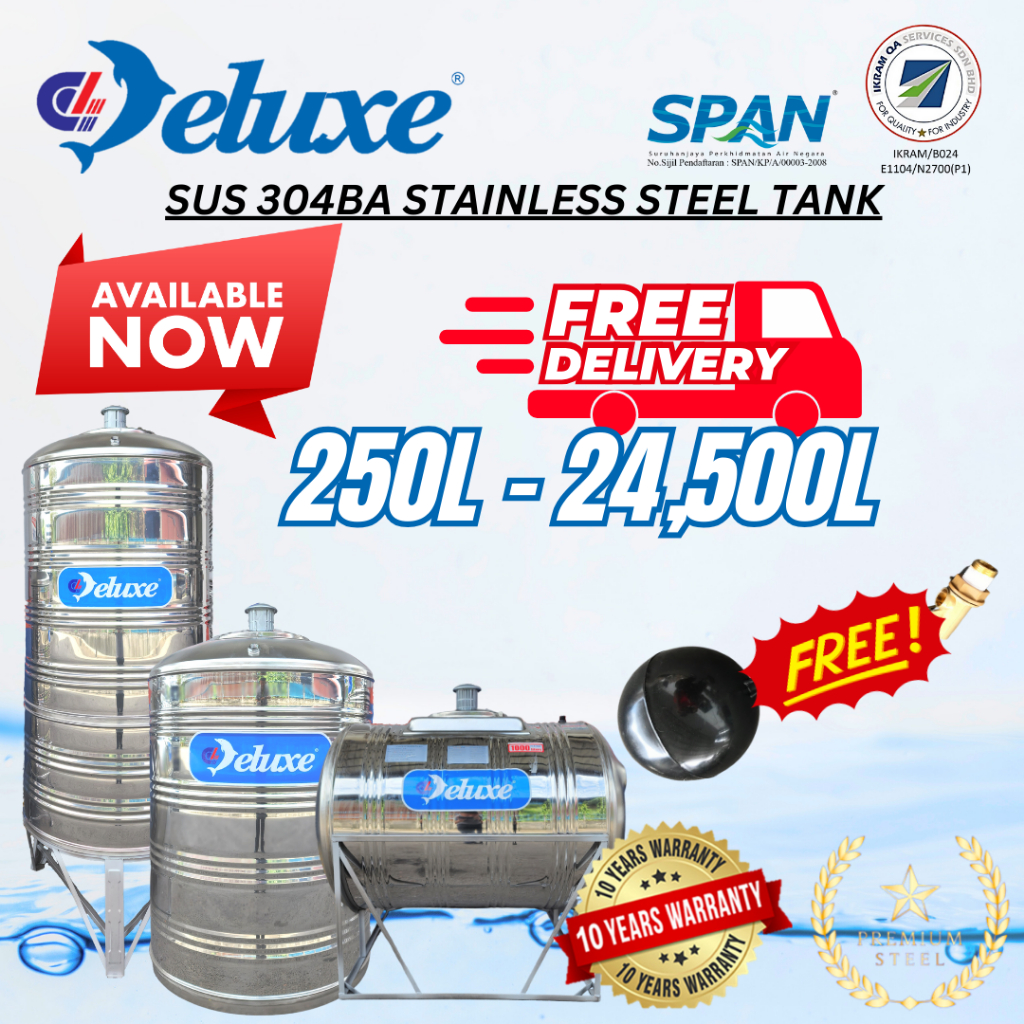 Vertical With Without Stand Deluxe Stainless Steel Water Tank Tangki Air Shopee Malaysia 6760