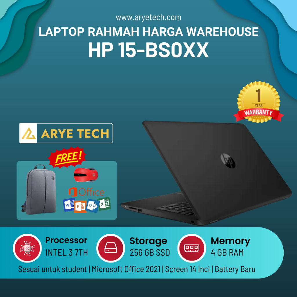Laptop HP 15bs0xx Core i3 Gen 7 Shopee Malaysia