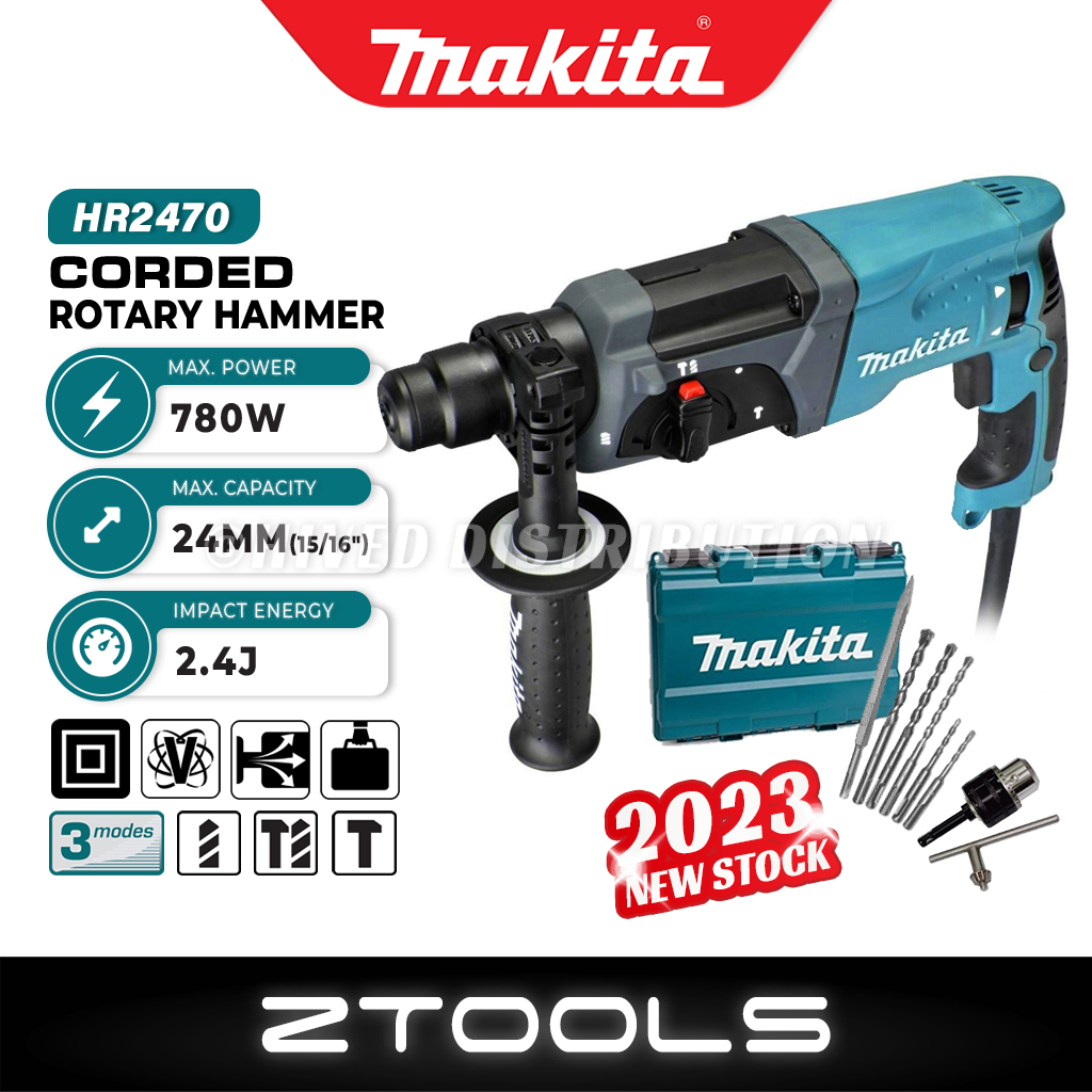 MAKITA HR2470 Rotary Hammer Drill 780W (3Mode) Mesin Penebuk Lubang