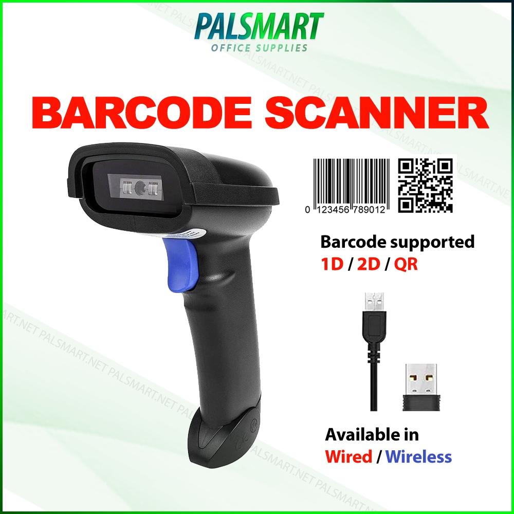 Handheld Barcode Scanner 1D 2D QR Wired Wireless Barcode Reader For TnG ...