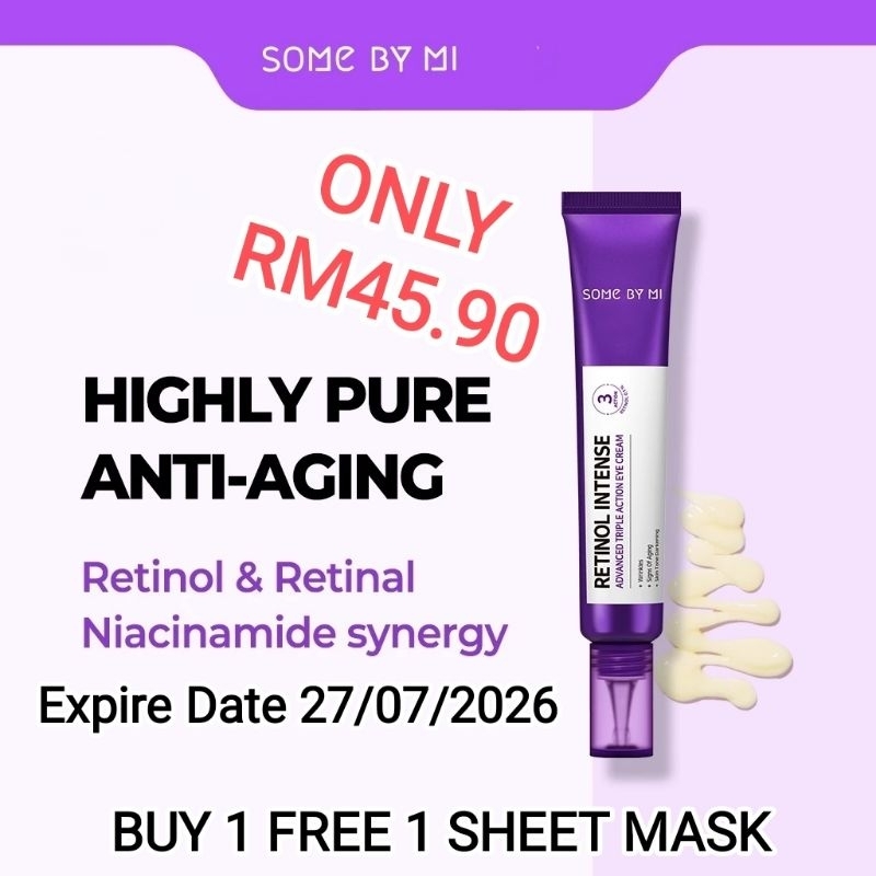 Some By Mi Retinol Eye Cream 3ml/30ml | Shopee Malaysia