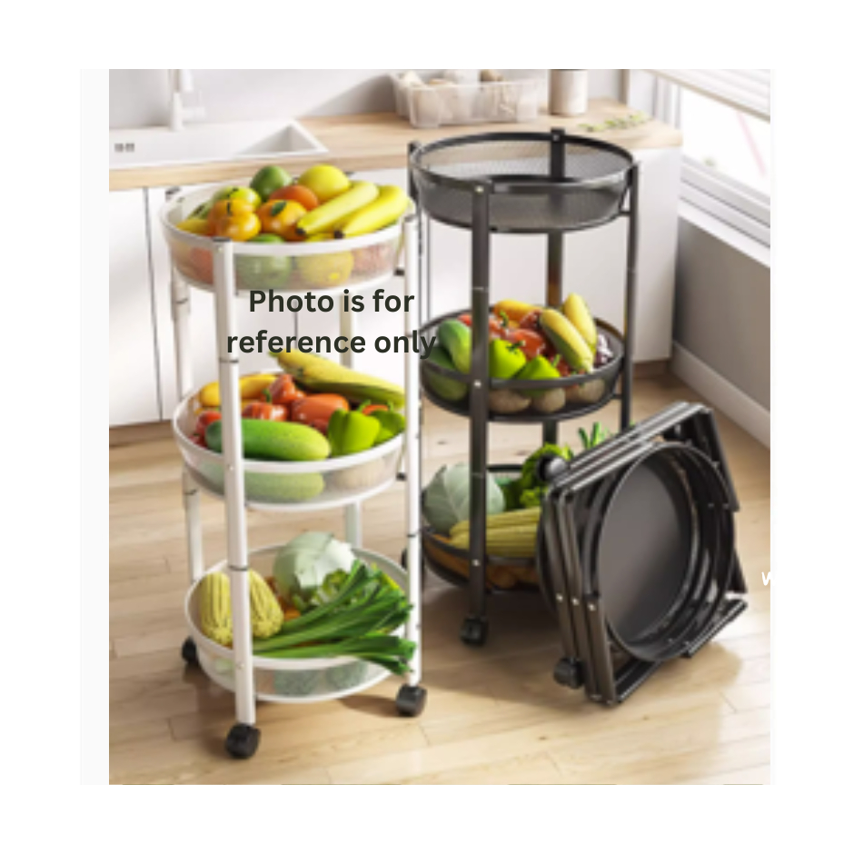 RMI Black Kitchen Rack Rotating Multifuntion / Circle Kitchen Trolley ...