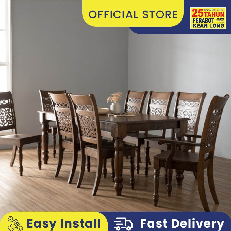 KLSB Solid Wood Dining Table / Meja Makan / Dining Table / Solid Wood ...