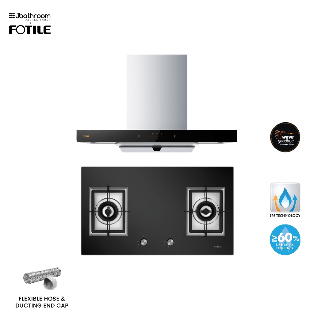 FOTILE W EMG9037 Chimney Hood + FOTILE GAG86210 EPS Series Built-in 2 ...