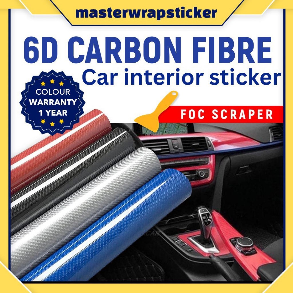 HIGH QUALITY 6D CARBON FIBER GLOSS STIKER special for Car interior wrap ...