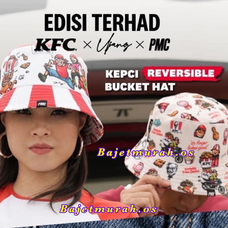 KFC X UJANG X PMC KFC BUCKET HAT / 24k ENAMEL / PIN KFC / TOPI KFC