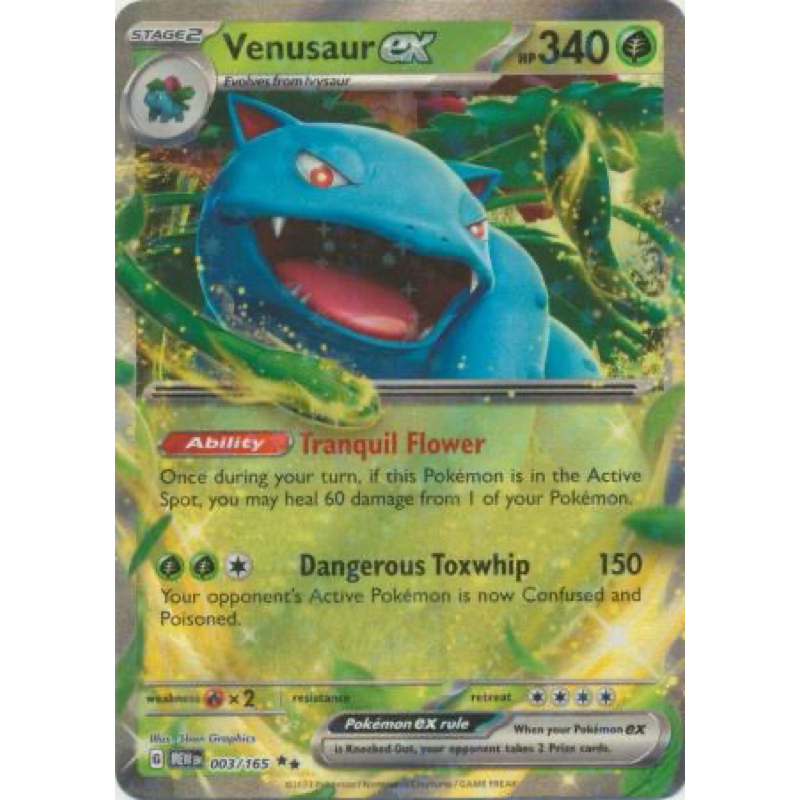 Venusaur ex - 003/165 - Ultra Rare Scarlet & Violet 151 Singles ...