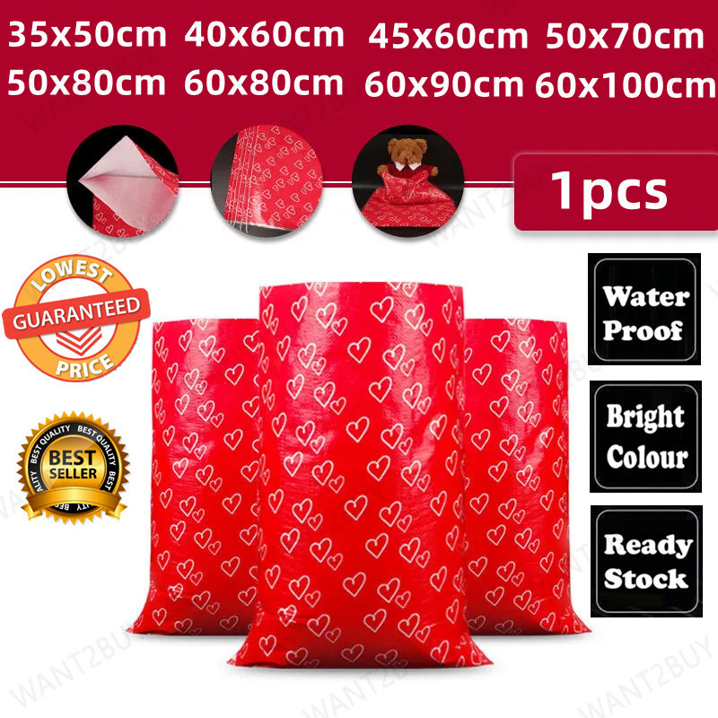 10 Size Love Heart Surprise Packing Soft Stuffed Plush Toy Doll Large ...