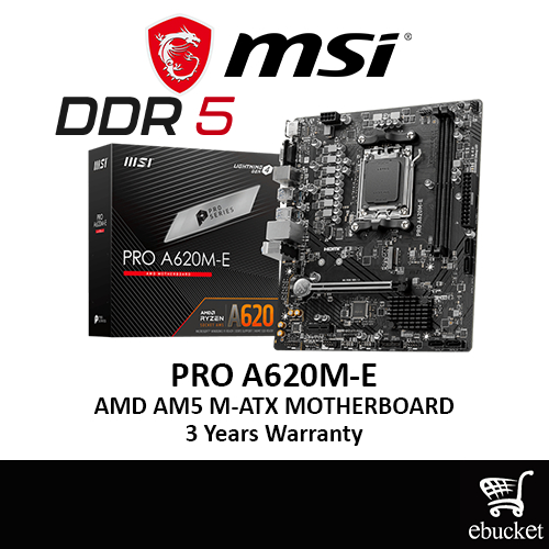 Msi Pro A620m E Ddr5 Am5 Gaming Motherboard Combo Ryzen 5 7500f 7600 7600x 7700 7700x 3457