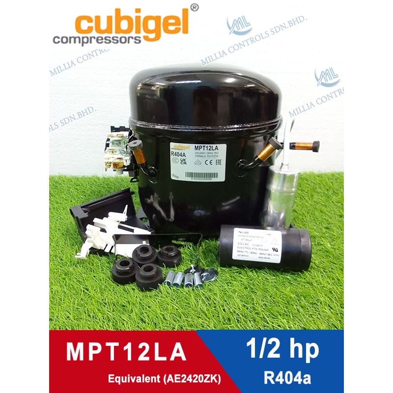 CUBIGEL COMPRESSOR MPT12LA -1/2 HP / R404a (REPLACE AE2420ZK) | Shopee ...