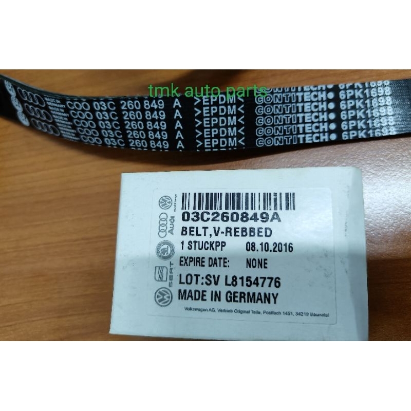 VOLKSWAGEN (6PK1698) GOLF MK6 1.4 FAN BELT(03C260849A) | Shopee Malaysia