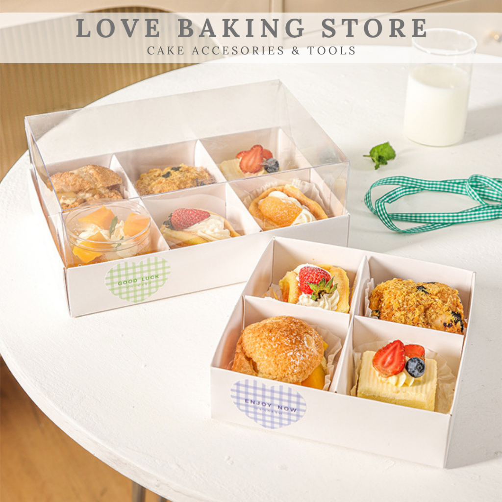 LBS • 4/6 cavity INS style Transparent Cupcake Box Cookies Box Baking ...