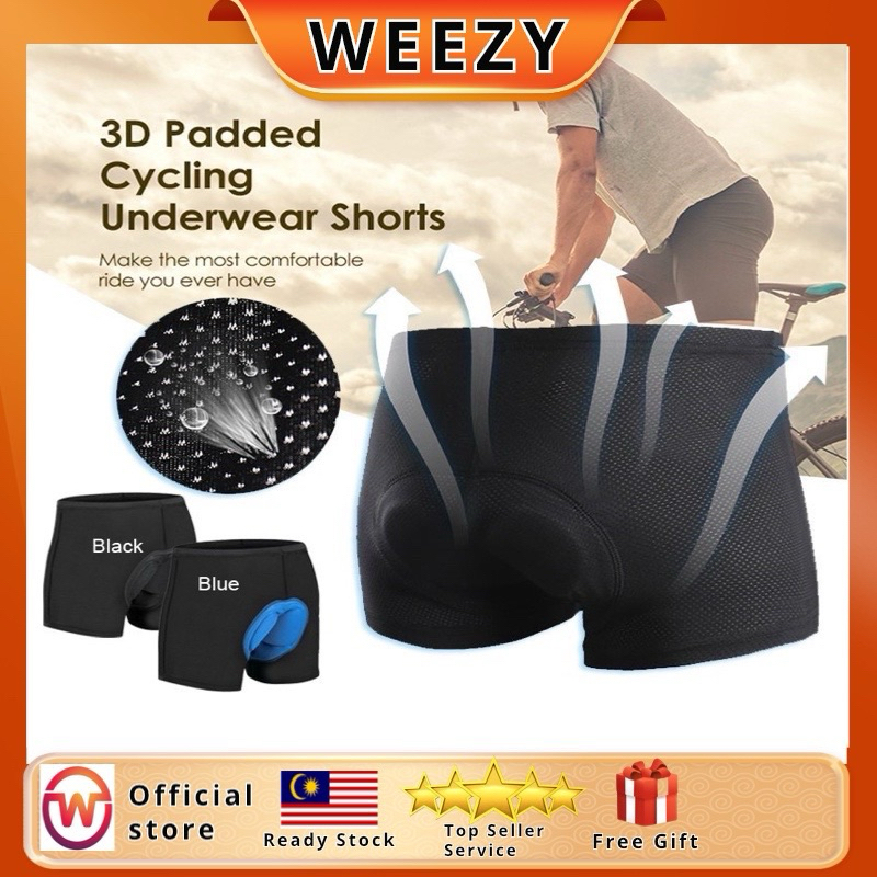 🇲🇾 Unisex Cycling Shorts Padded Pants 3D Bicycle Riding Men Bike Gel ...