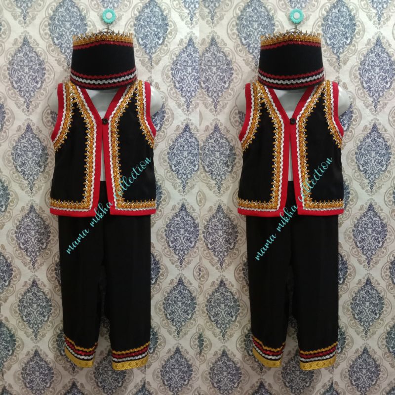 Baju Bidayuh / Vest Bidayuh Tradisional Moden Dayak Sarawak Set 3in1set ...