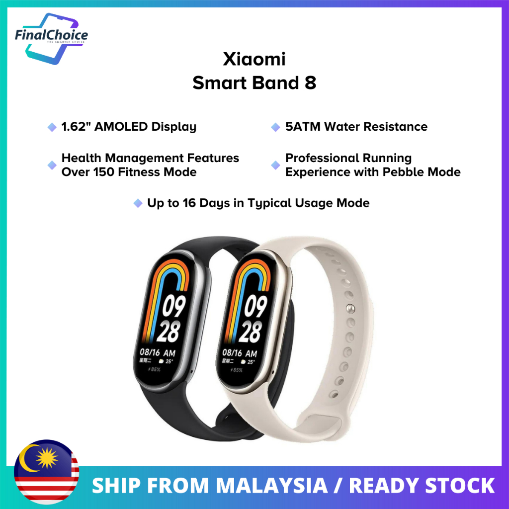 Xiaomi Smart Band 8 Active (1.47)/ Band 8 (1.62)Original Xiaomi Malaysia  Band8