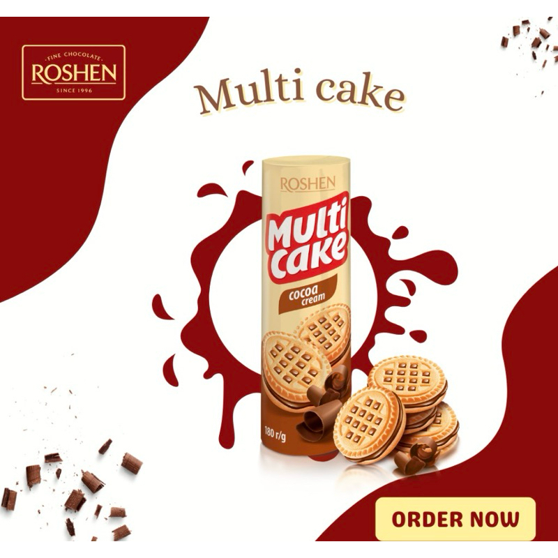 Roshen Biscuit Multicake cocoa cream 180g Shopee Malaysia