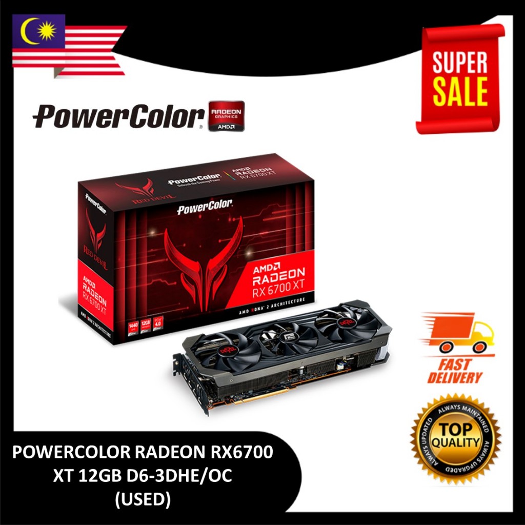 POWERCOLOR RED DEVIL RADEON RX6700XT 12GB GDDR6 (USED) | Shopee Malaysia
