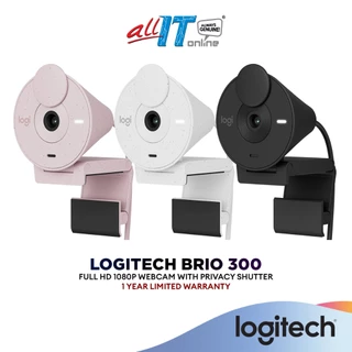 Logitech Brio 300 Full HD Webcam With Privacy Shutter USB-C - Off-White/Rose/Graphite