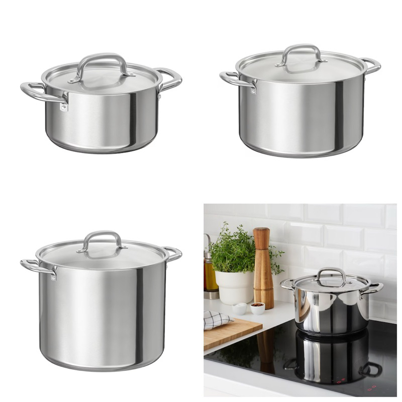 IKEA 365+ Stainless Steel Cooking Pot Periuk Masak | Shopee Malaysia