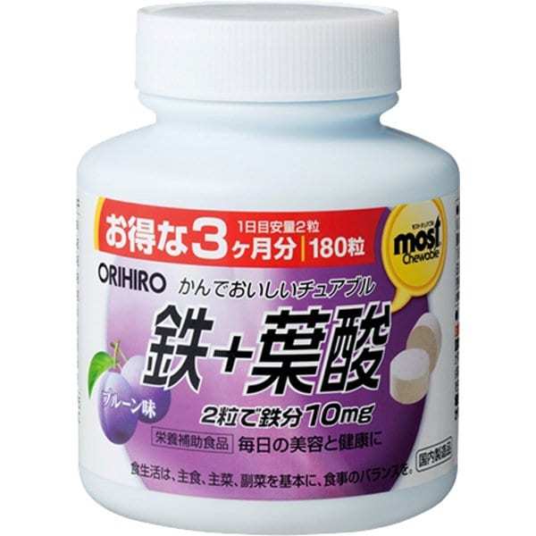 Orihiro MOST Chewable Supplement, Iron, Zinc, Calcium, Vitamin C ...