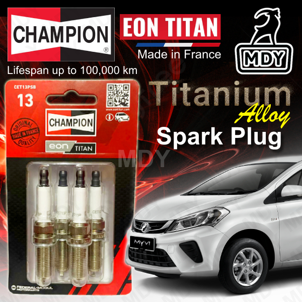 Champion Eon Titan Platinum Spark Plug CET13P Perodua Myvi D20N 1.5