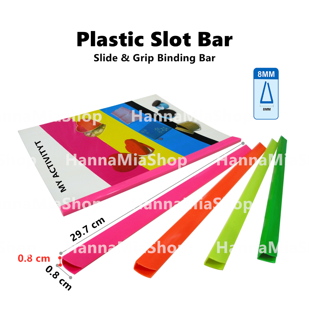 A4 Binder 8mm Slot Bar Plastic Slide Grip Binding Bar Slide Bar Slide