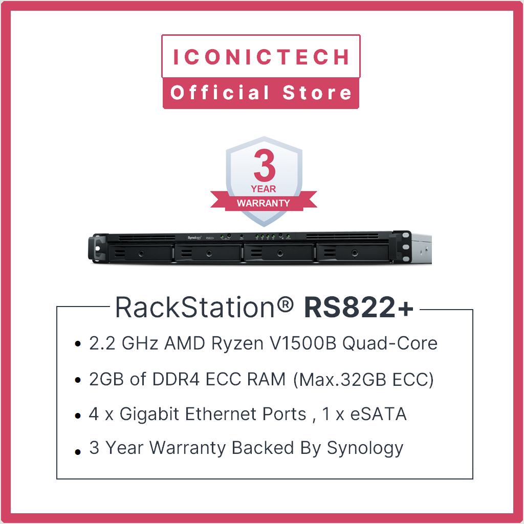 wa0193710000 Synology RackStation RS822+ 0TB~36TB 4-Bay NAS Enclosure ...