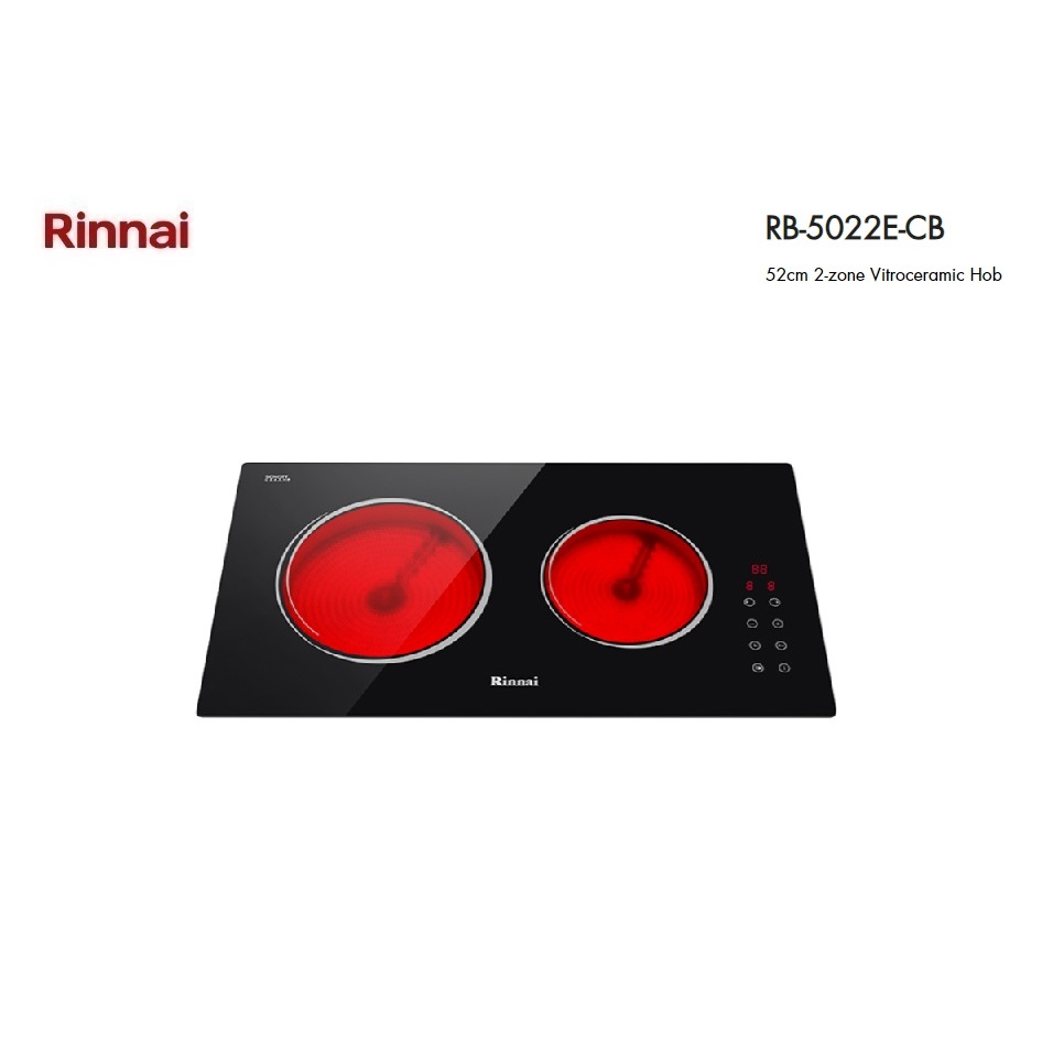 Rinnai 52cm 2zone Vitroceramic Hob Builtin Electric Hob RB5022ECB