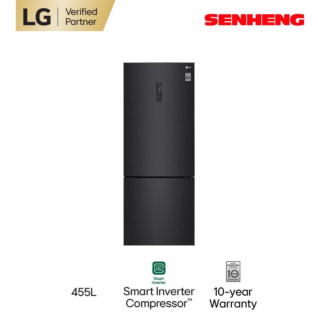 LG 455L Bottom Freezer Fridge Matte Black Finish GCB569NQCM Shopee