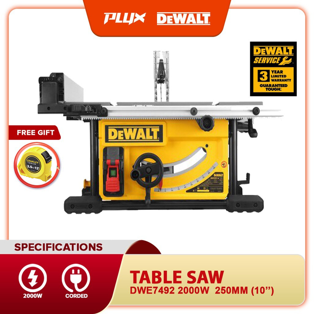 Dewalt DWE7492-B1 2000W 250mm ( 10" ) Table Saw ( DWE7492 ) | Shopee ...