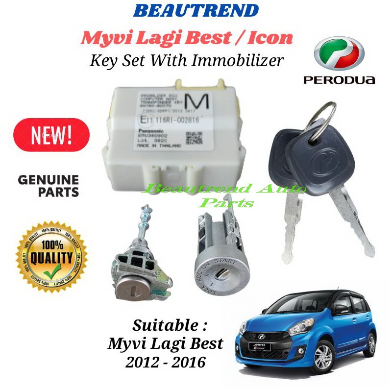 Perodua Myvi Lagi Best Key Lock Set Immobilizer ECU Kunci Kereta Myvi