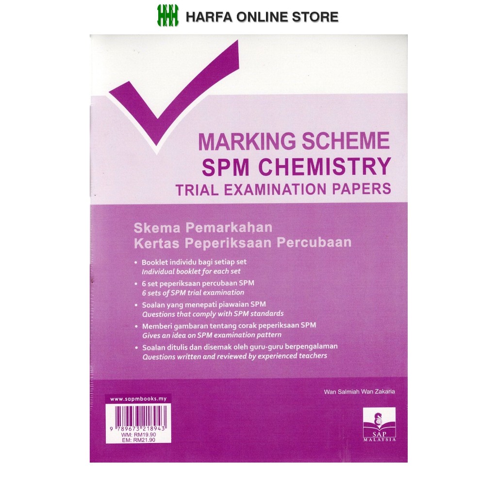 MARKING SCHEME SPM CHEMISTRY TRIAL EXAMINATION PAPERS ( SET ) Shopee