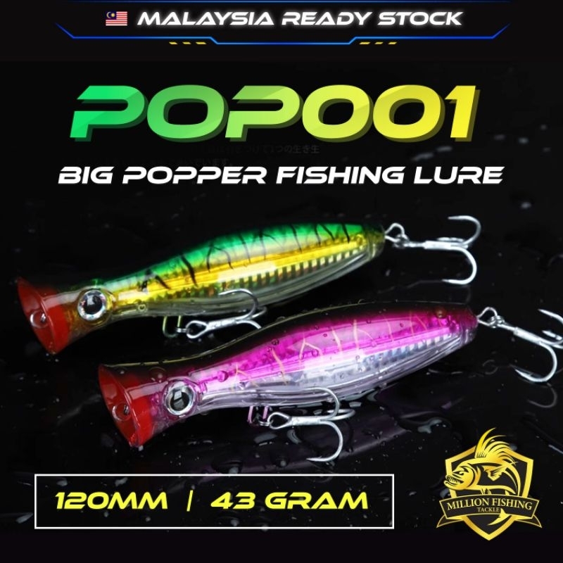 POP001】1pcs 12cm/43g Big Popper Fishing Lure Hard Bait Swim Bait