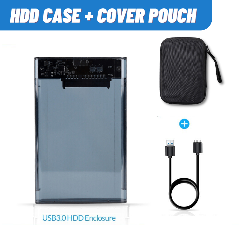 External Hard Disk Case 2.5 inch Free SATA to USB 3.0 Cable Transparent ...