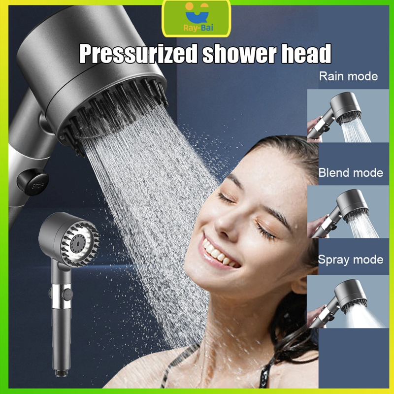 High Pressure Shower Head 3 Mode Water Saving Showerhead Massage Shower ...