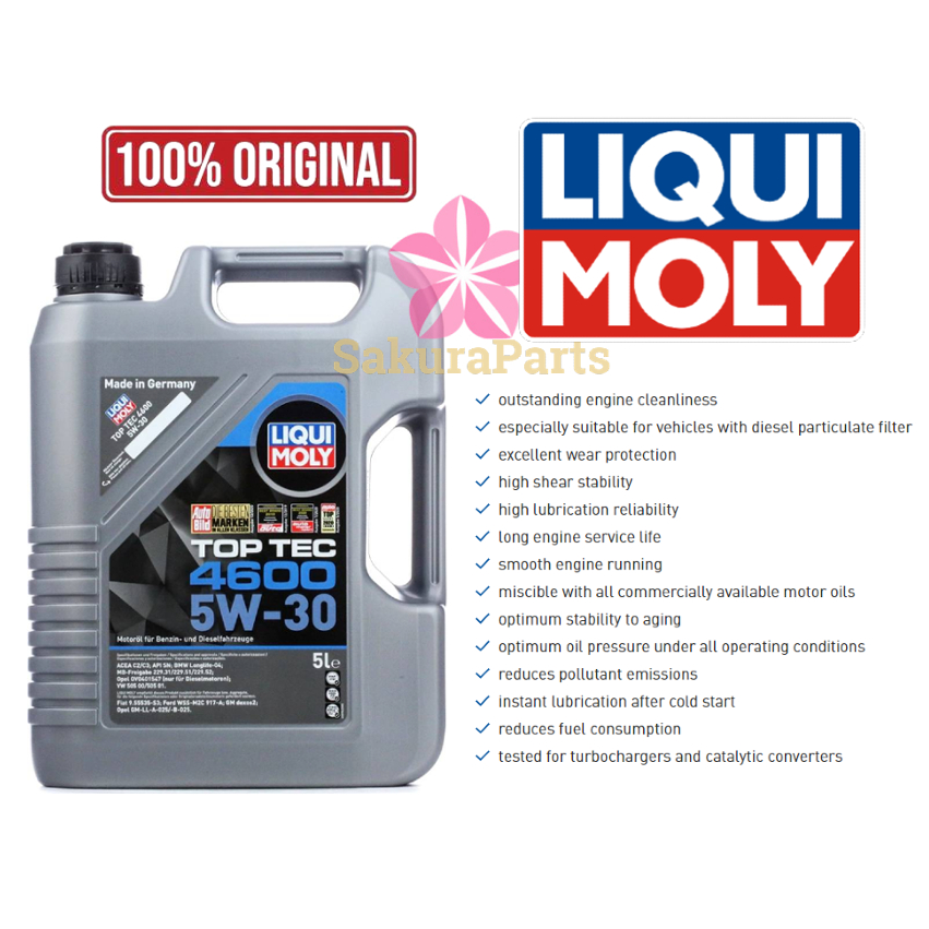 Motor Oil Liqui Moly 5W-30 Top Tec 4600 (3 X 5 Liters)