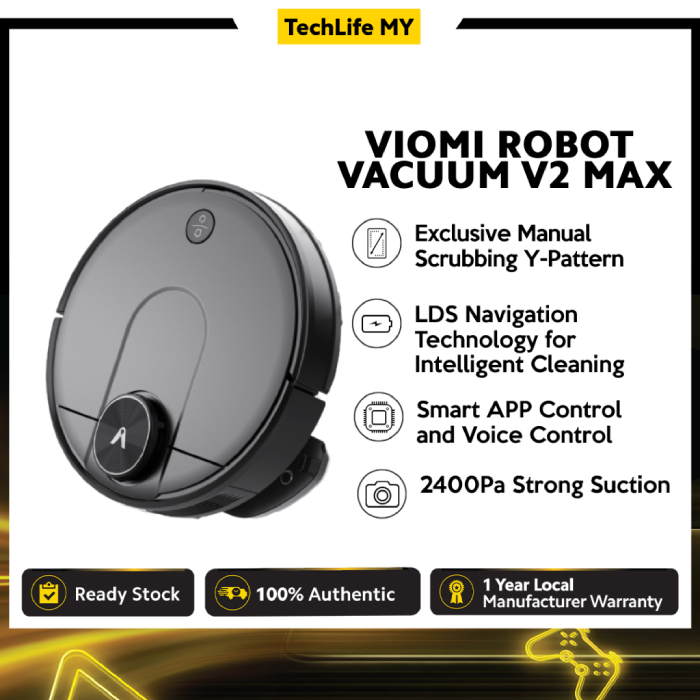 Viomi V2 Max Robot Vacuum Cleaner ManualScrubbing YPattern LDS Navigation Technology