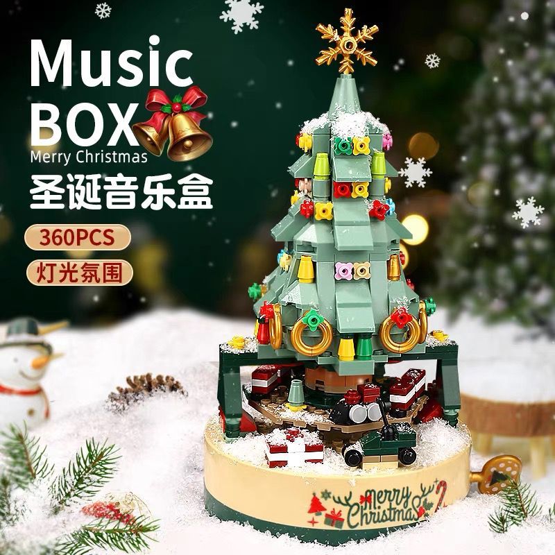 JAKI JK1302 DIY LED & MUSIC BOX CHRISTMAS TREE BUILDING BLOCKS Shopee