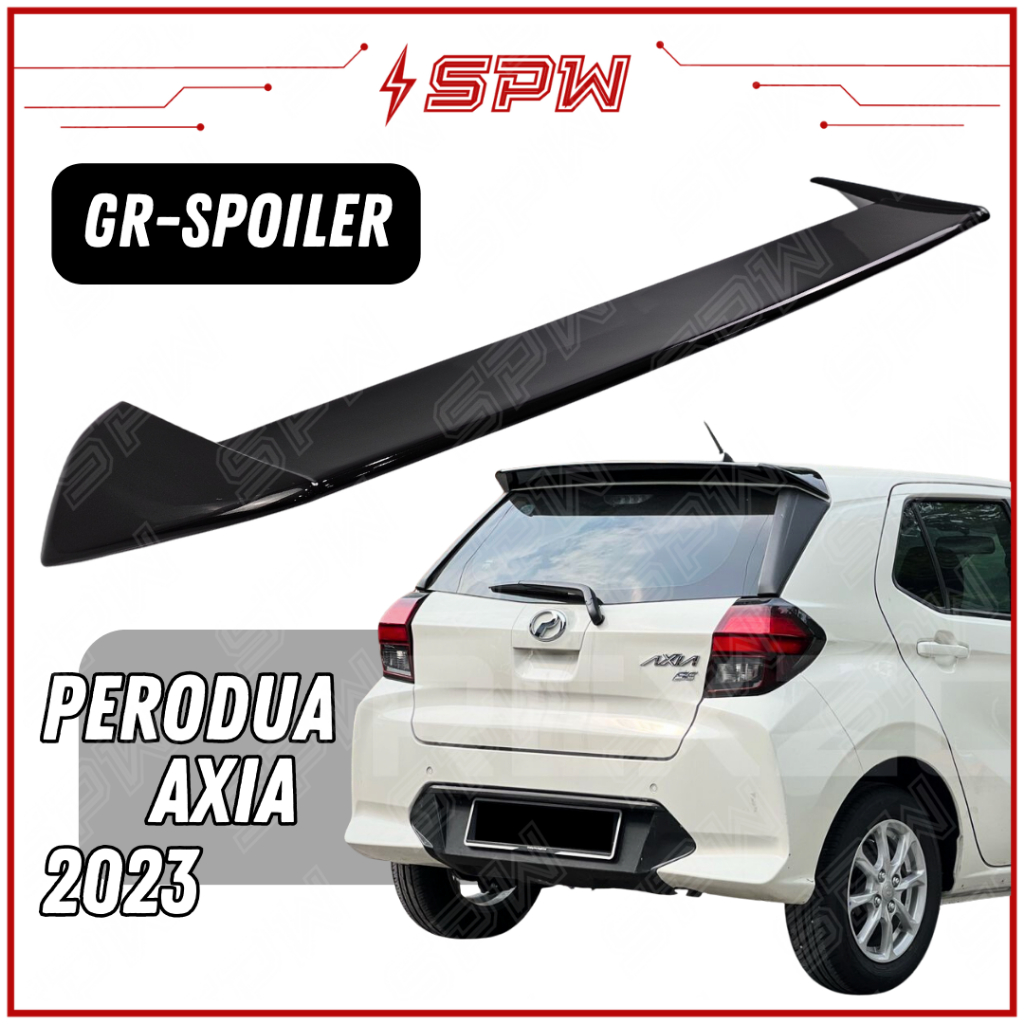 Perodua Axia (2023-2024) GR SPORT Spoiler ABS Rear Spoiler Lip Wing Top ...